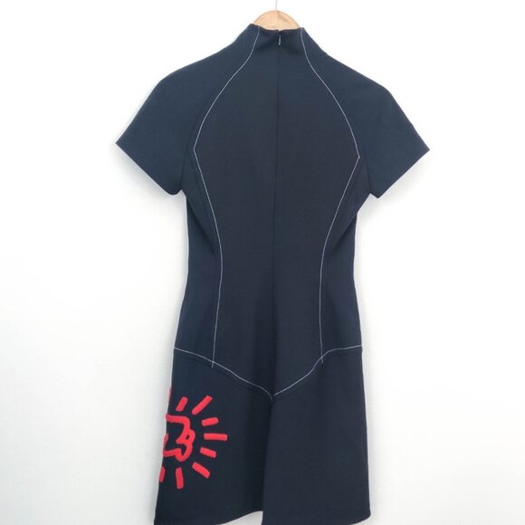 Jean Charles de Castelbajac Keith Haring Mock Neck Wool Midi Dress 38 6 - Picture 9 of 15